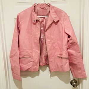 LIKE NEW Absolute Leather size XL Pink 100% Genuine Leather Jacket